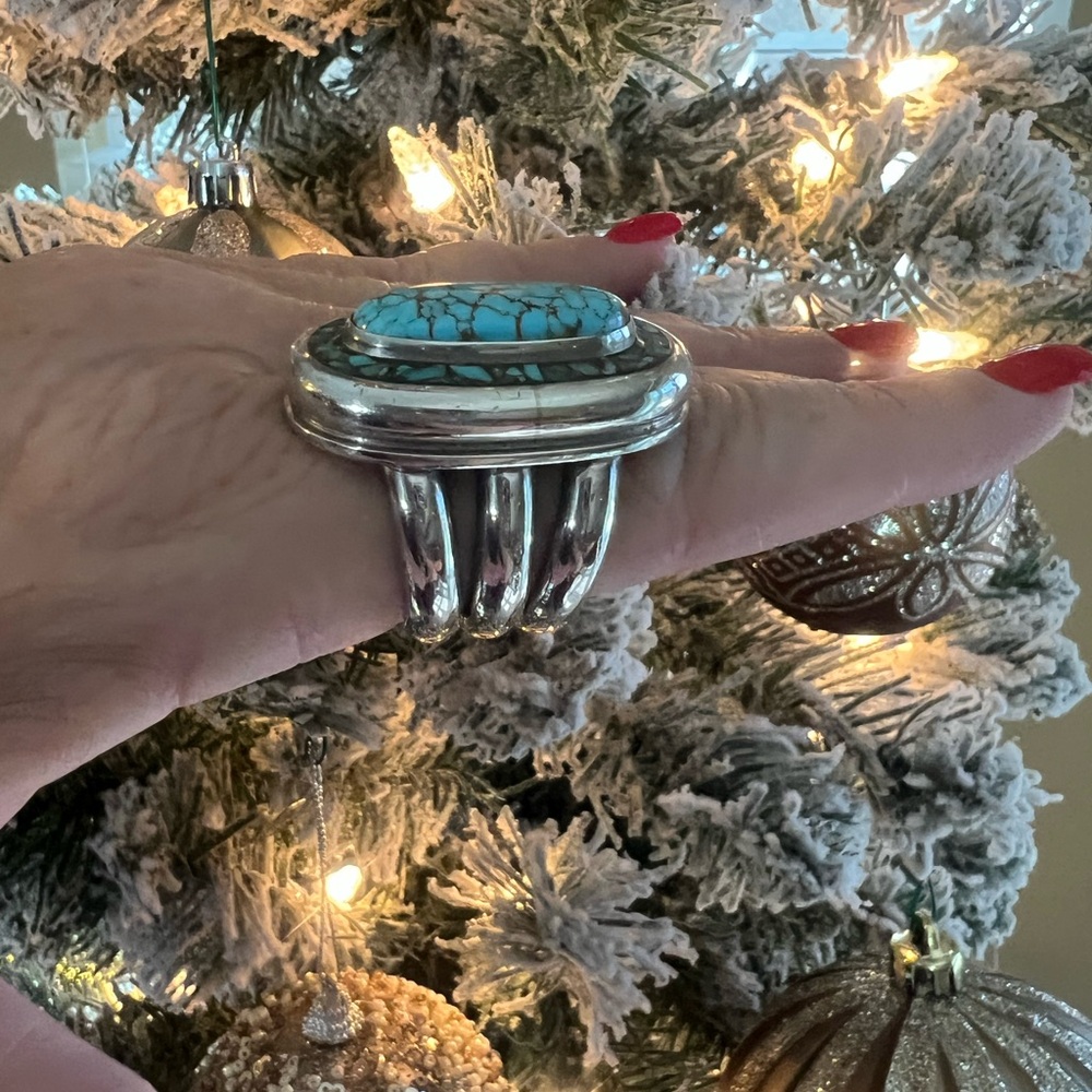 Vintage heavy turquoise ring